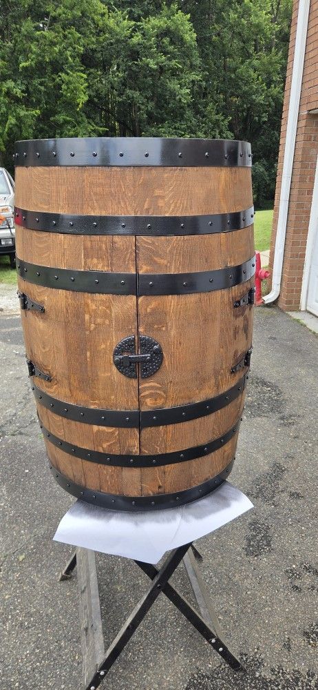 Bourbon Whiskey Barrel Cabinet