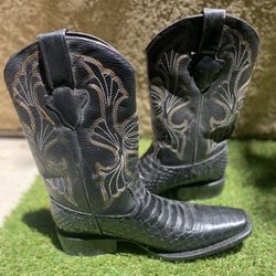 La Tregua Women's Size 9 Black Snakeskin Cowboy Boots - Guanajuato, Mexico
