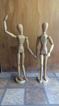 Pair Wooden Artist Models 