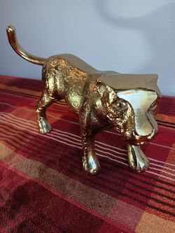 8in Brass Figure Cheetah Leopard Statue