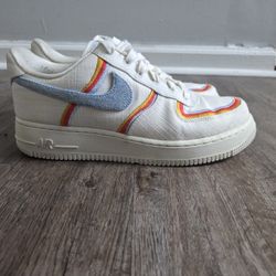 Nike Air Force 1 ‘07 LV8 Sail Denim Swoosh Women’s Size 8.5 DJ4655