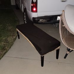 Black Upholstered Bench with Nailhead Trim – Great for Entryway or Bedroom