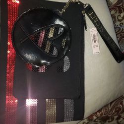 Victoria secret coin/keychain wristlet set