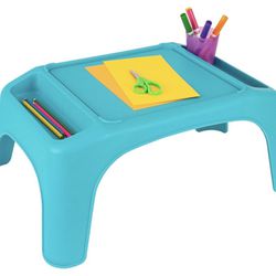 LAPGEAR Turtle Table Kids Activity Lap Desk Tray with Storage Wells