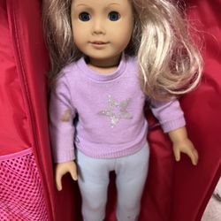 American Girl Doll With Carrier 