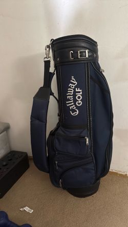 Vintage Callaway Big Bertha Hawk Eye Cart Golf Bag Canvas/Leather Black/Navy 6