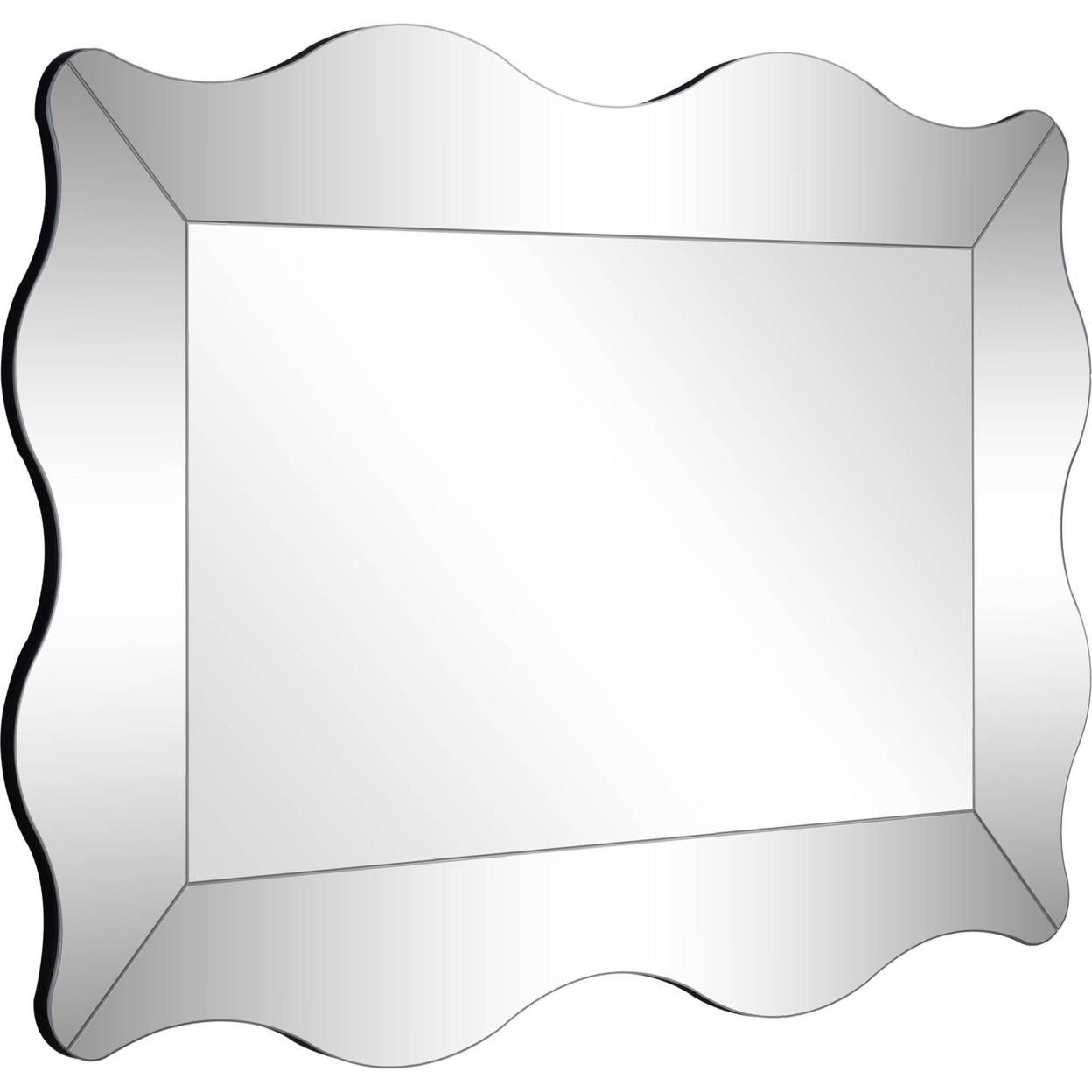 Camden Isle Home Contemporary Decorative Wall Mounted Antonella Beveled Accent Mirror - 23.63"W x 35.38"H, Clear