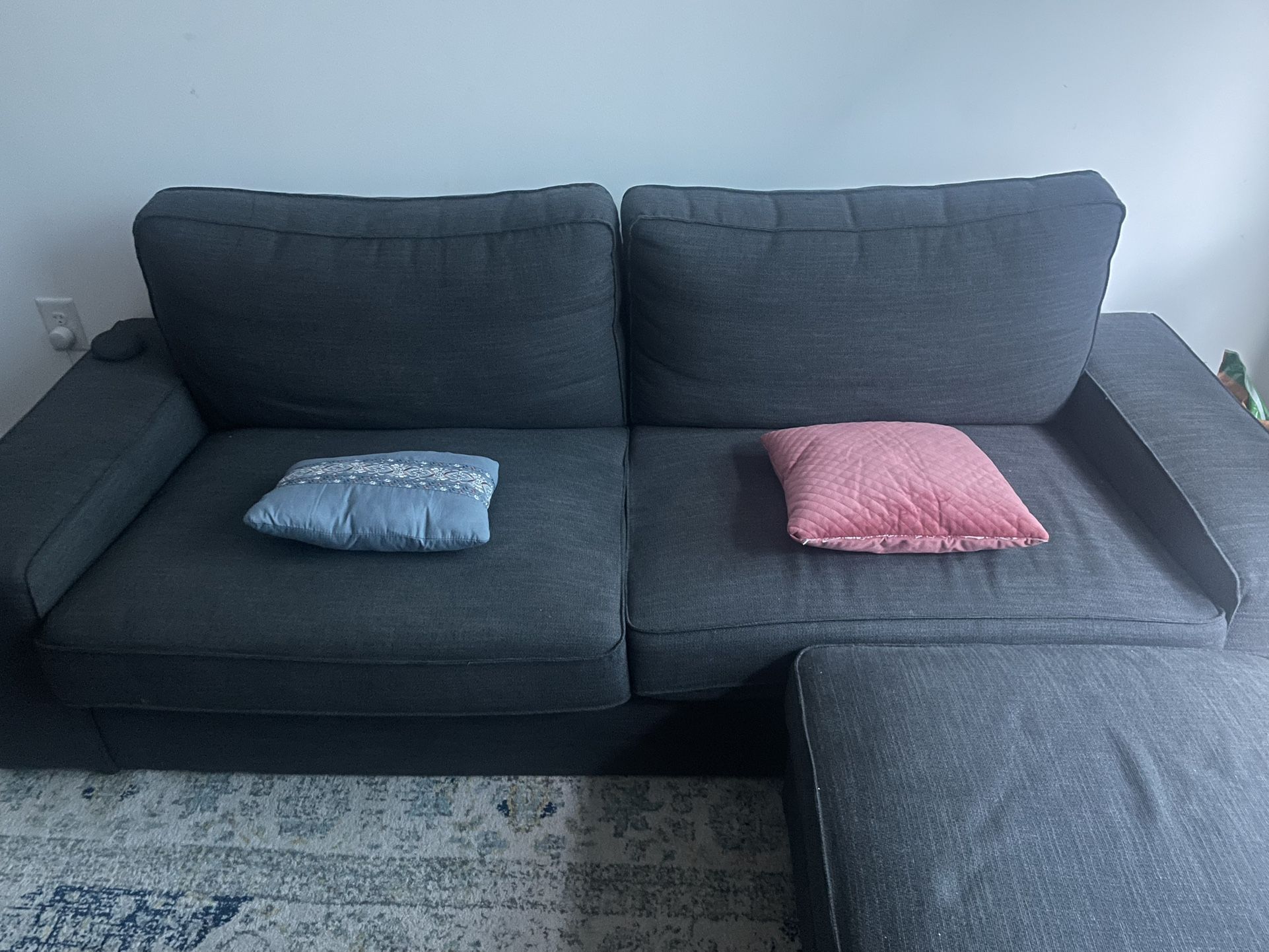 IKEA Couch and Storage Ottoman