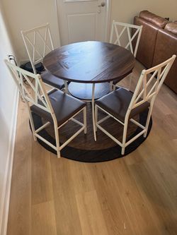 Round Dining Table Set with 4 Chairs