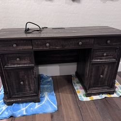 MAKE OFFER! 55” Farmhouse Desk With Outlets