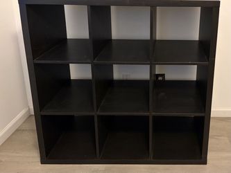 Black 9-Cube Storage Shelf Unit