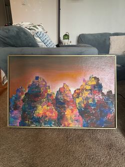 Abstract Mountain Landscape Acrylic Painting