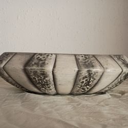 Vintage MCM Black And White Pottery Dish USA 1003