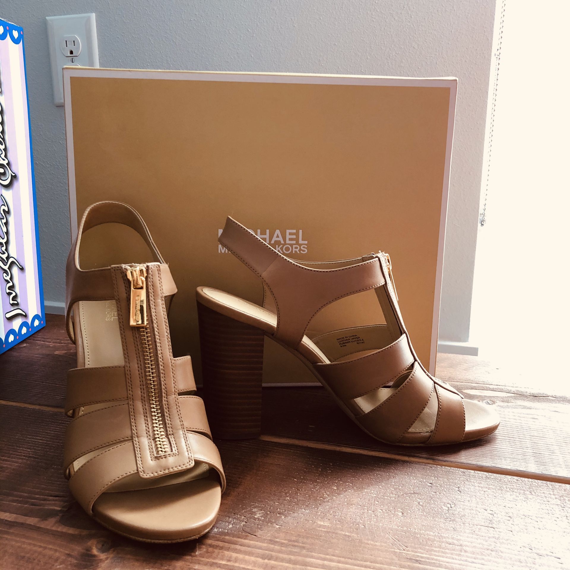 Michael Kors tan beige high heel heeled sandals (originally $119.95)