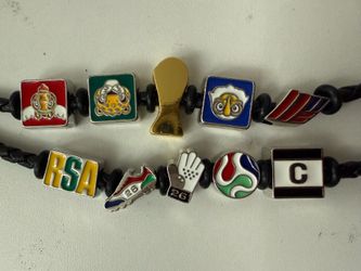 FIFA 2026 official Soccer Themed Braided Leather Charm Bracelets