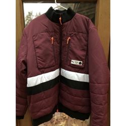 $250 Men’s Puma Parquet Puffer Jacket Burgundy Black Size XXL 599940 01