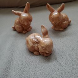 3 Ceramic Bunnies