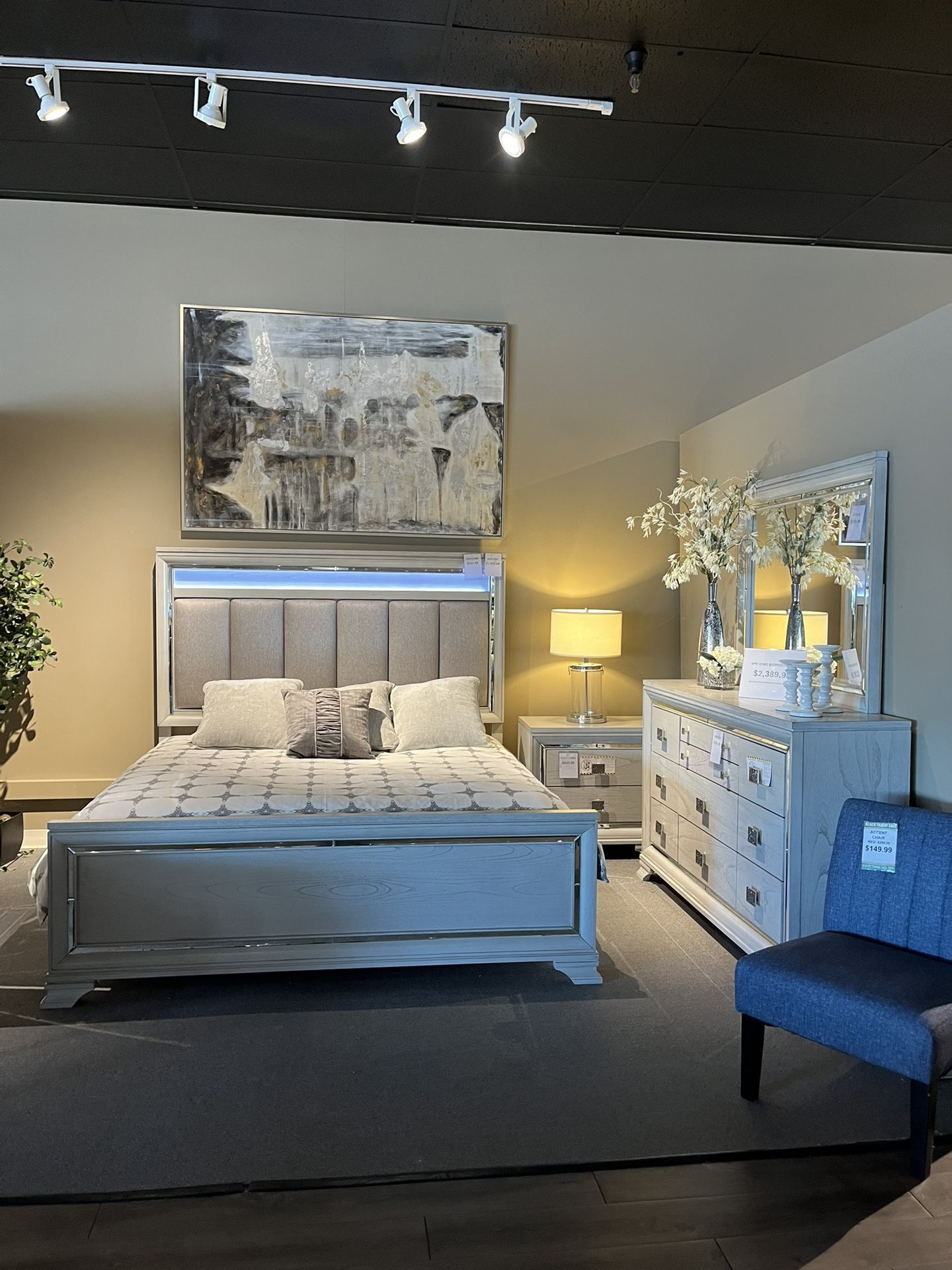 Grey 4PC Queen Bedroom Set