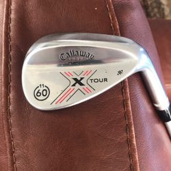 Callaway X-Tour RH 60 Degrees Wedge 11 Degrees Bounce Steel Wedge Flex Excellent Condition New Grip 