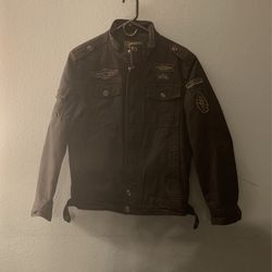 Black Aviator Style Jacket - Size S