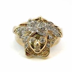 Men’s 10k Yellow Gold CZ Cubic Zirconia Medusa Head Ring Size 8 GP3106408