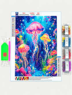Colorful Jellyfish DIY Diamond Painting Kit 30 x 40 cm - CH2445