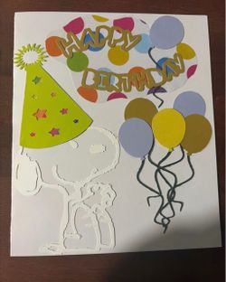 Handmade Snoopy Happy Birthday Card