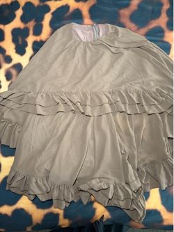 Women's Brown Solid Ruffle Layered Long Sleeve Mini Dress