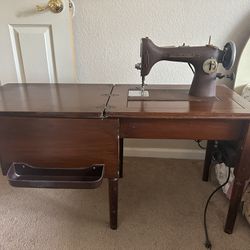 Antique Sewing Machine & Table