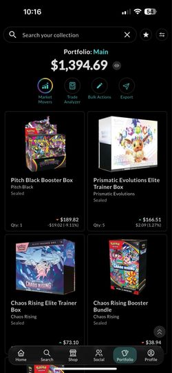 Pokemon Prismatic Evolutions ETB, chaos rising and pitch black
