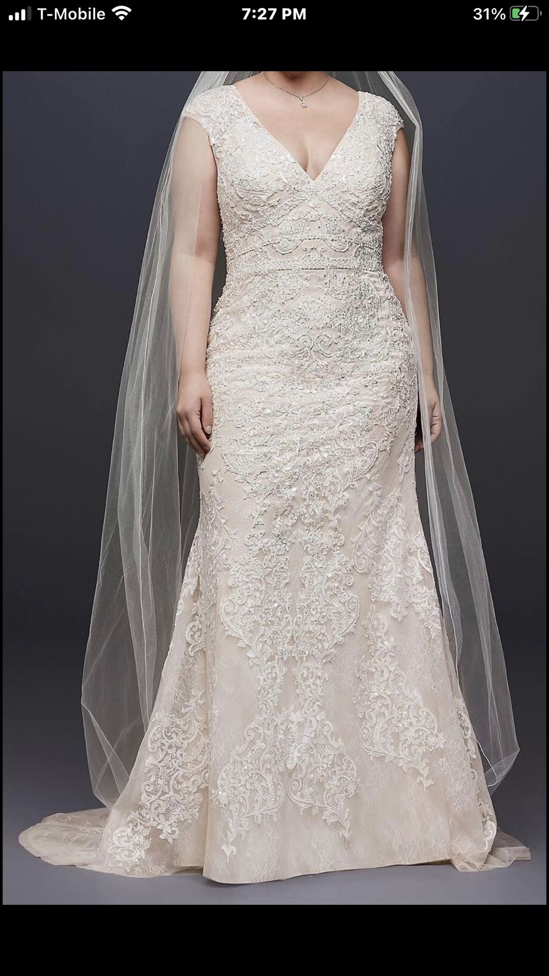 Sz 14 Wedding Dress Oleg Cassini Must Go! Today Only!