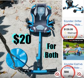 $20 for both outdoor Toys Ezyroller Drifter ride on for 4 to 12 years old & Swing toy in great condi
