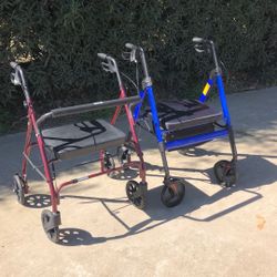 2 Heavy Duty Large Rollator Nice Walkers (Support 500l  Lbs)