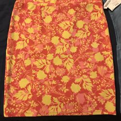 New! Lula Roe 3XL Orange Yellow Floral Skirt