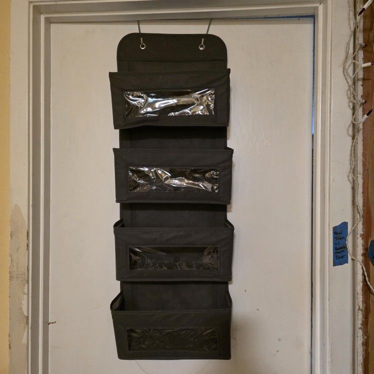 Home Organization - Over the Door Multi Pocket Organizer with Clear Windows - Shoes, Cosmetics, Camp