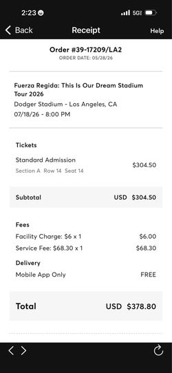 Fuerza Regida ticket