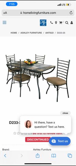 Ashley furniture slate tile table and 4 chairs