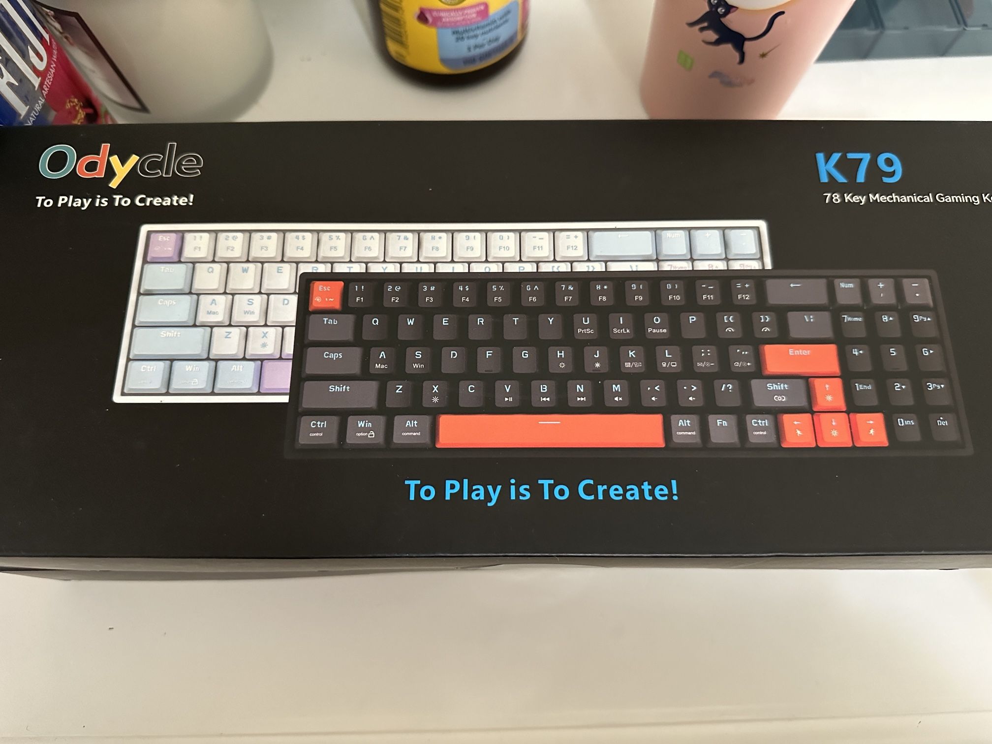 Wired Gaming Mechanical Keyboard, Portable LED Backlit Keyboard, 78 Keys 60% Mini Keyboard with Hot Swappable Red Switch, USB-A and Type-C Receiver fo