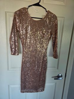 Lulus Gold Sequin Mini Dress
