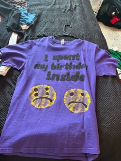I spent my birthday inside purple shirt size small