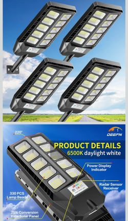 DEEPN Solar LED Street Light 4-Pack
