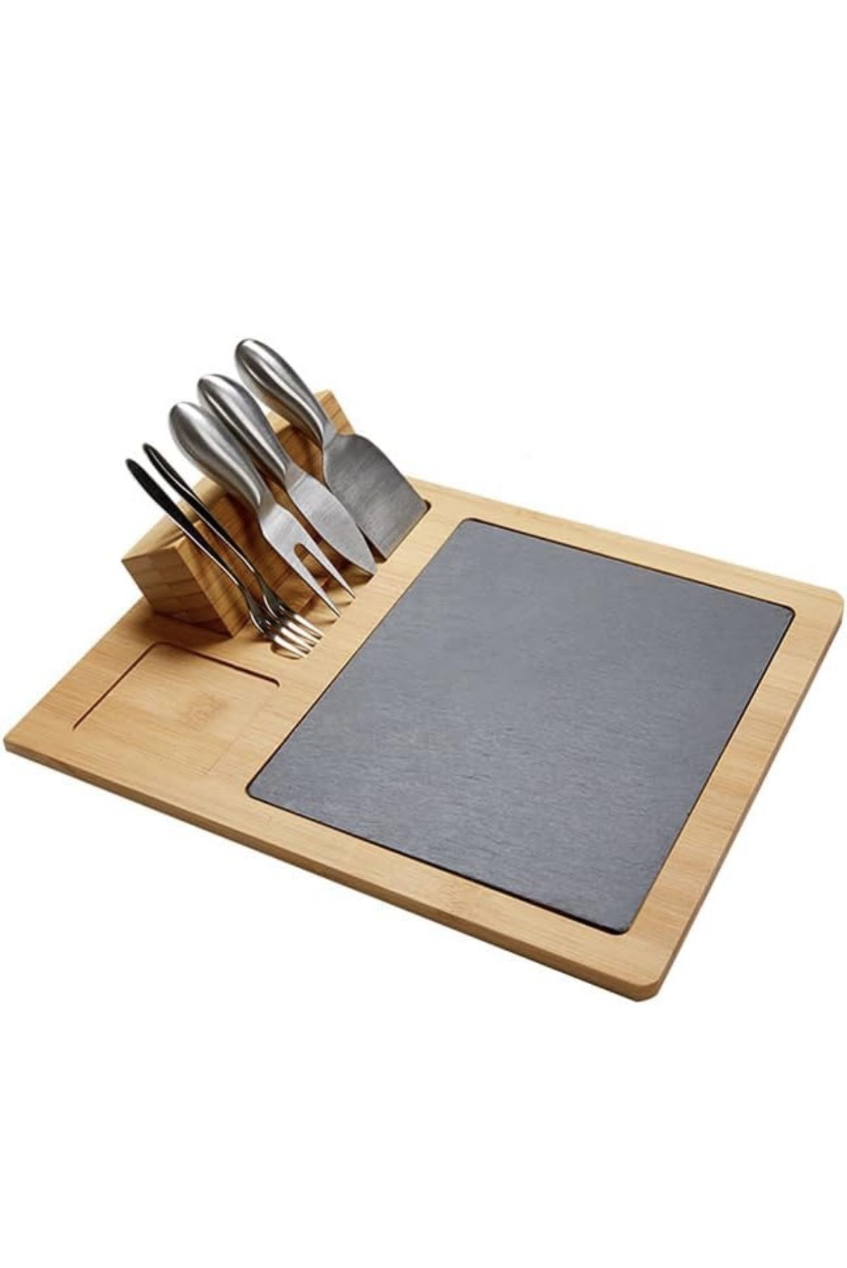Bamboo Charcuterie Board and Cheese Board Set | Bamboo Cutting and Serving Board 12.5x10 inch New