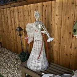 Vintage White Angel With Lights