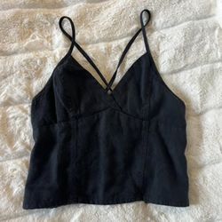 Silence + Noise Lace Up Back Tank Top