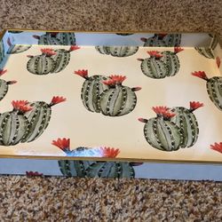 Beautiful Bohemian Chic Cactus Flower Tray - New 