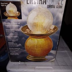 Homedics Body Basics Envirascape Crystal Globe Glass Relaxation Fountain 