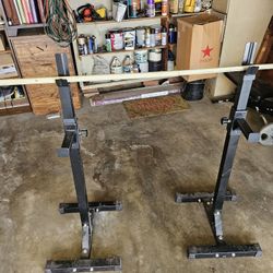 Steel Squat Barbell Free Bench Press Stands