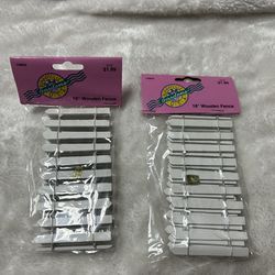 2 Bunnyville Gardens 18" White Wooden Miniature Garden Fences