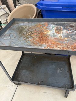 Heavy Duty Metal Shop Cart on Wheels