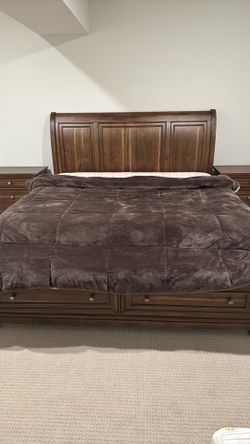 King size Ashley Bed with 2 side tables.